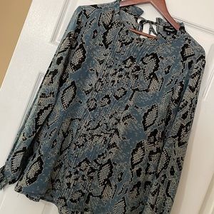 Tolani 100% silk shirt animal print